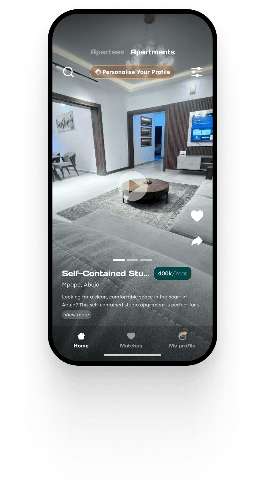 Aparté App Mockup